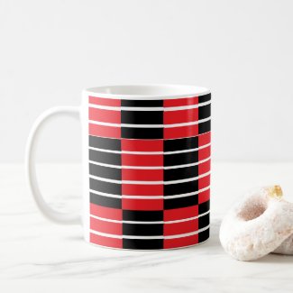 Black Red Checks and Stripes Pattern