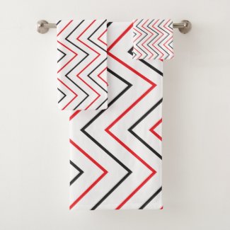 Black Red Chevron Vertical Stripe Pattern