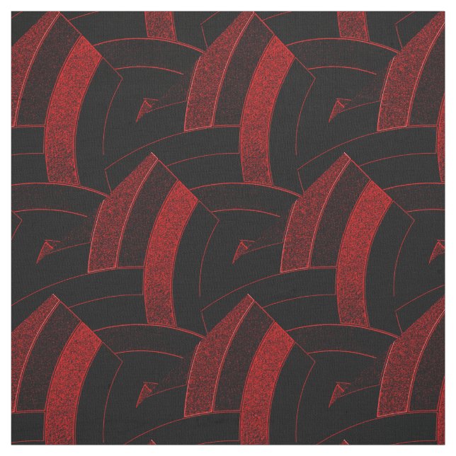 black/red chic contemporary chevrons fabric (Swatch)