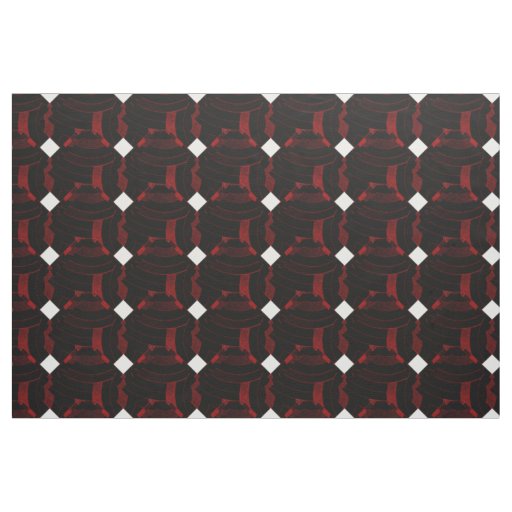 black/red chic contemporary diamonds  chevrons fabric