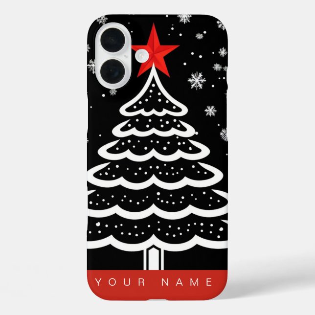 Black & Red Christmas Case-Mate iPhone Case (Back)