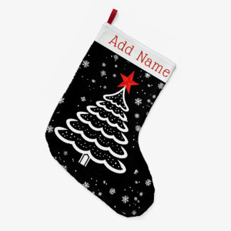 Black & Red Christmas Large Christmas Stocking
