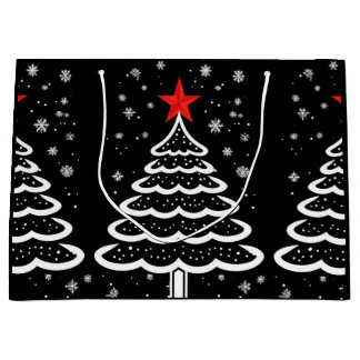 Black & Red Christmas Large Gift Bag