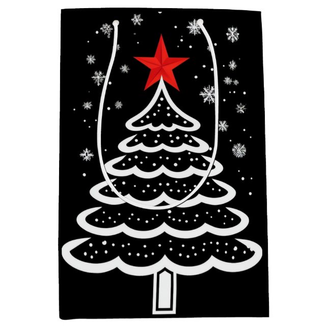 Black & Red Christmas Medium Gift Bag (Front)