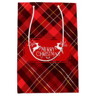 Black Red Christmas Medium Gift Bag