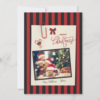 Black red Christmas Scrapbook Photo holiday card