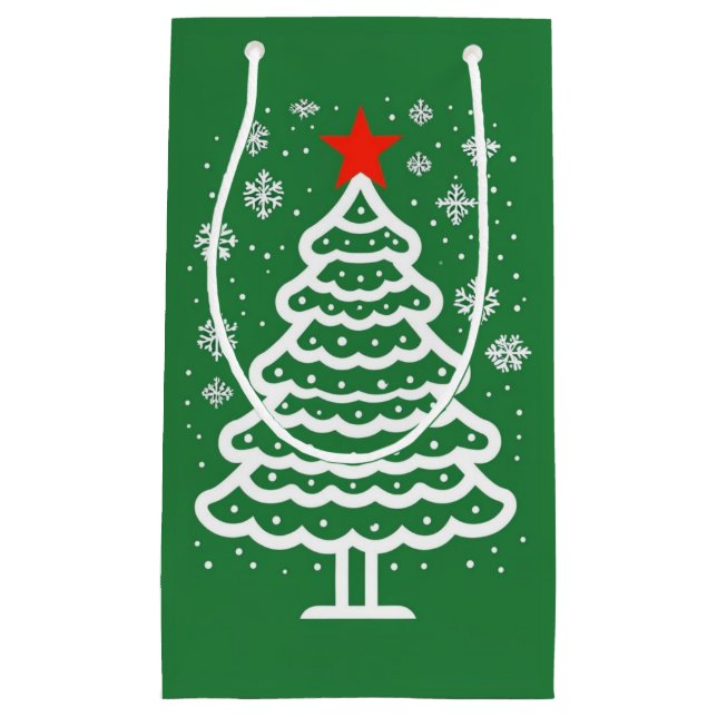 Black & Red Christmas Small Gift Bag (Front)