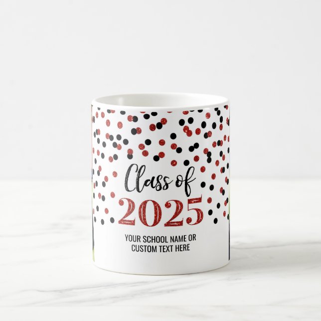 Black Red Class of 2025 Coffee Mug (Center)