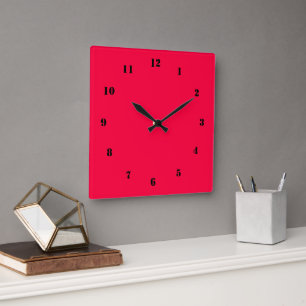Black Red Clock Choose Custom Color and Fonts
