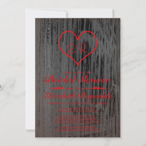 Black &amp; Red Country Bridal Shower Invitations