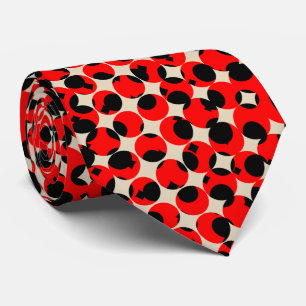 Black Red Creamy White Classy Neck Tie