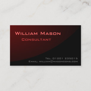 Black Red Curved, Professional Business Card