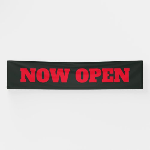 Black Red Custom Color Now Open New Business Banner