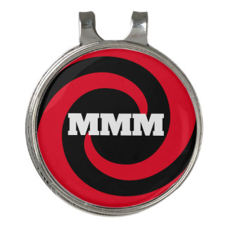 Black/Red Custom Monogram Hat Clip Ball Marker