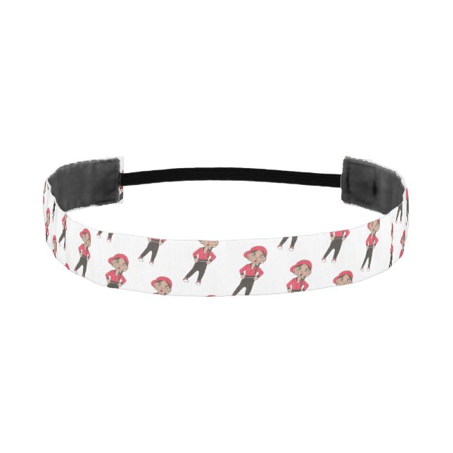 Black Red Dance Class Funky Hip Hop Dancer Gift Athletic Headband (Front)