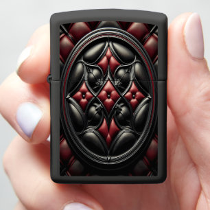 Black Red Diamond Tufted Elite Zippo Lighter