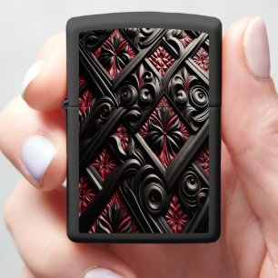 Black Red Diamond Tufted Grand Zippo Lighter