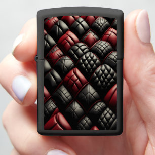 Black Red Diamond Tufted Imperial Zippo Lighter