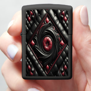 Black Red Diamond Tufted Prestige Zippo Lighter