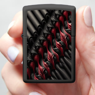 Black Red Diamond Tufted Supreme Zippo Lighter