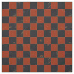 Black Red Distressed Grunge Checkerboard Pattern Fabric