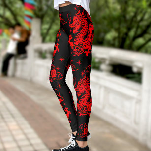 THE RED DRAGON Active Leggings – Phil Lewis Art