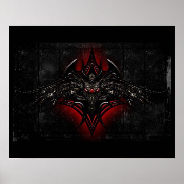 Black & Red Dragon Poster (Front)