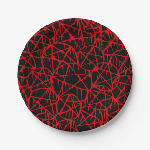 black red dripping pentagram grunge punk  paper plates