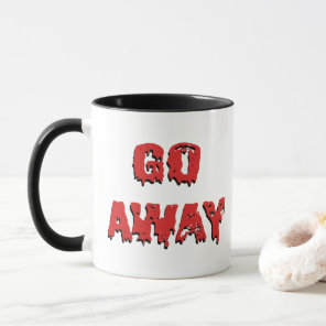 Black red dripping type minimal Halloween Go away Mug