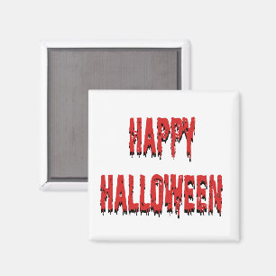 Black red dripping type minimal happy Halloween Magnet