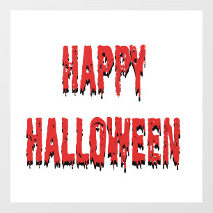 Black red dripping type minimal happy Halloween W Window Cling
