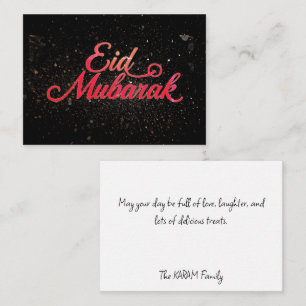 Black & Red Eid Mubarak Note Card