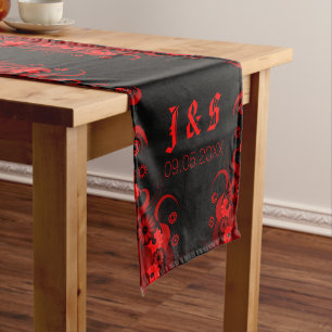 Black & Red Floral 16 x 90 Table Runners