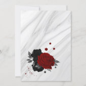 Black & red floral geometric birthday party invitation (Back)