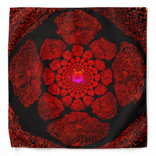Black Red Fractal Bandana