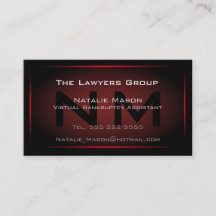 Black & Red Framed Monogram - Business Card