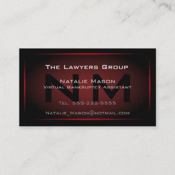 Black & Red Framed Monogram - Business Card by ImageAustralia at Zazzle