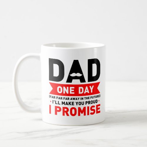Black Red Funny Dad Quotes Fathers Day Gift Ideas Coffee Mug