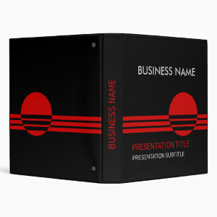 Black, red geometric small Business Presentation 3 Ring Binder
