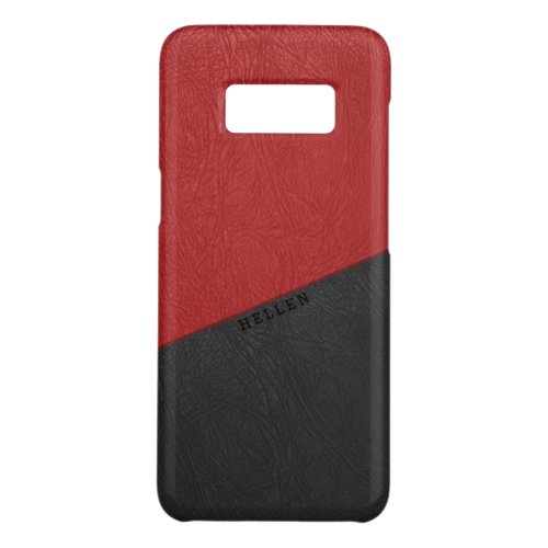 Black  red geometric vintage leather d4 Case_Mate samsung galaxy s8 case