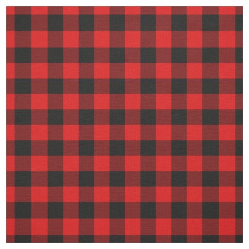 Hand-Painted Red and Black Buffalo Check Gingham Square Pattern