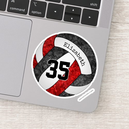 black red girls volleyball w player name number sticker