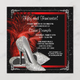 Silver Heels Video Invitation, Glitter Glam Diamond Shoes