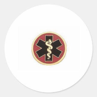 black-red-gold classic round sticker