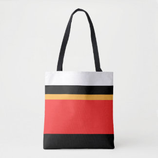 Black Red Gold Color Block Tote Bag