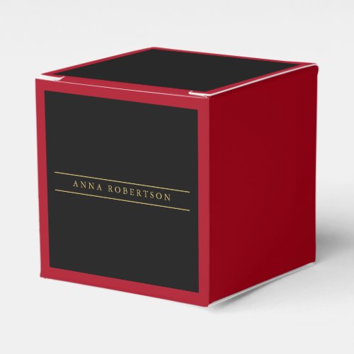 Black Red Gold Colors Professional Chic Minimalist Favor Boxes