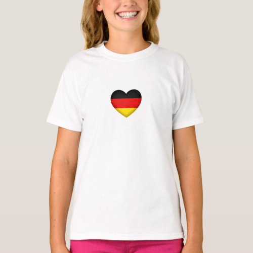 Black Red Gold  Flag Colors Heart German Pride T_Shirt
