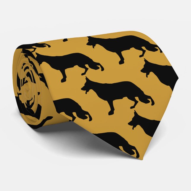 Black red gold shepherd neck tie (Rolled)