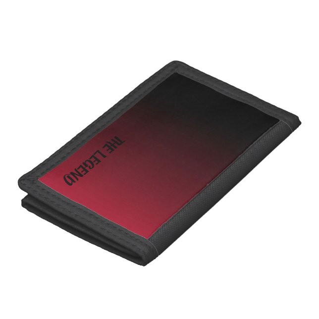Black Red Gradient Modern Father's Day Legend Trifold Wallet (Top)