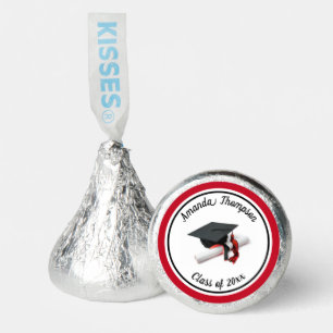 Black Red Graduation Cap and Tassel Hershey®'s Kisses®